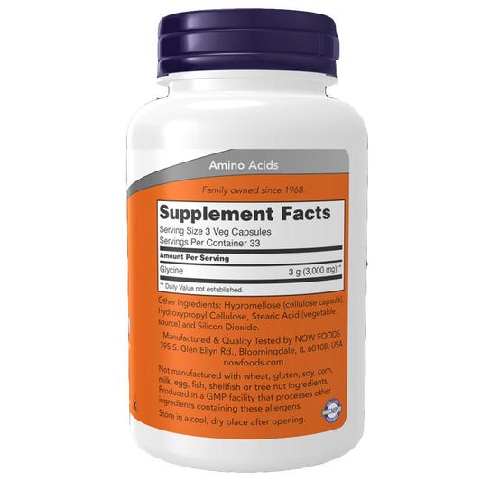 NOW Glycine 1000mg, 100 Ct