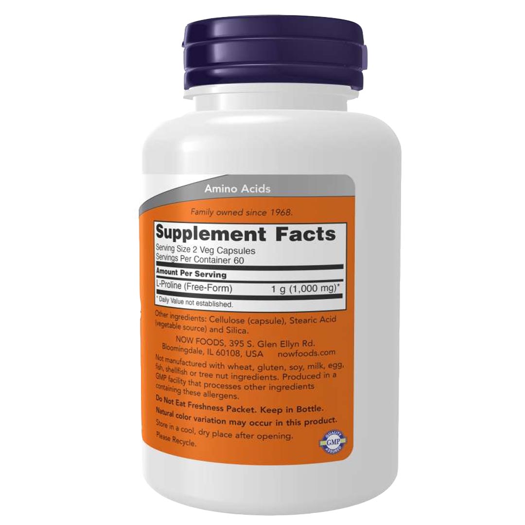 NOW L-Proline 500mg, 120 Ct