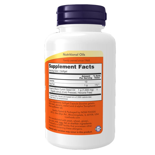 NOW Black Cumin Seed Oil 1000mg, 60 Ct