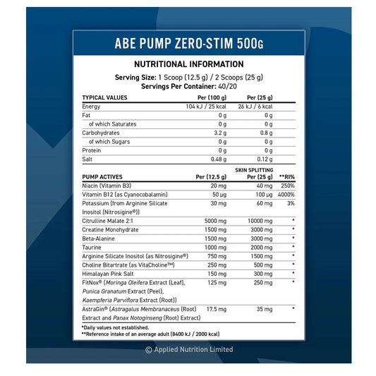 Applied Nutrition ABE All Black Everything Pump (Tigers Blood), 500g