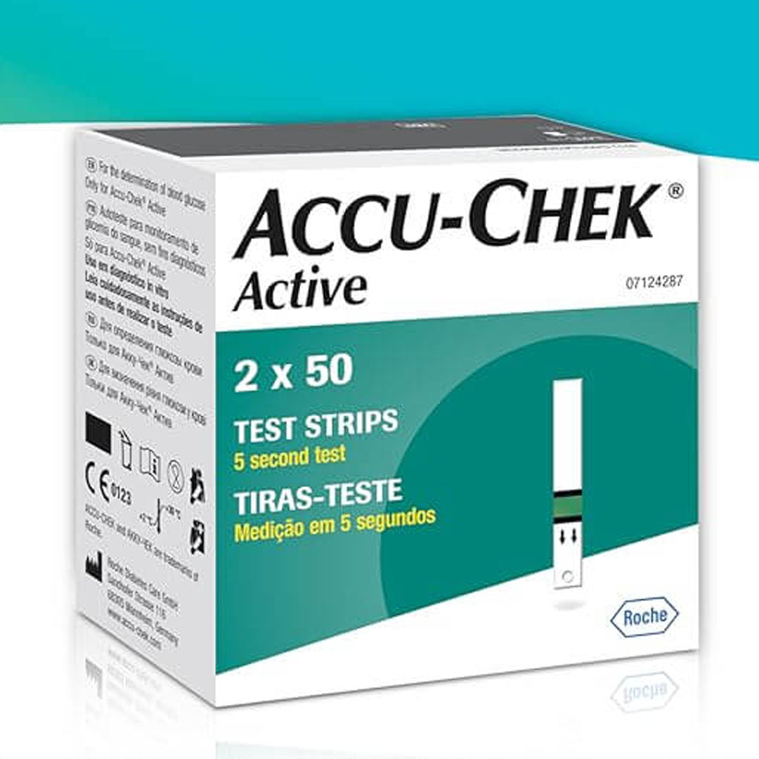 ACCU-Chek Active Blood Sugar Test Strips, 100 Ct