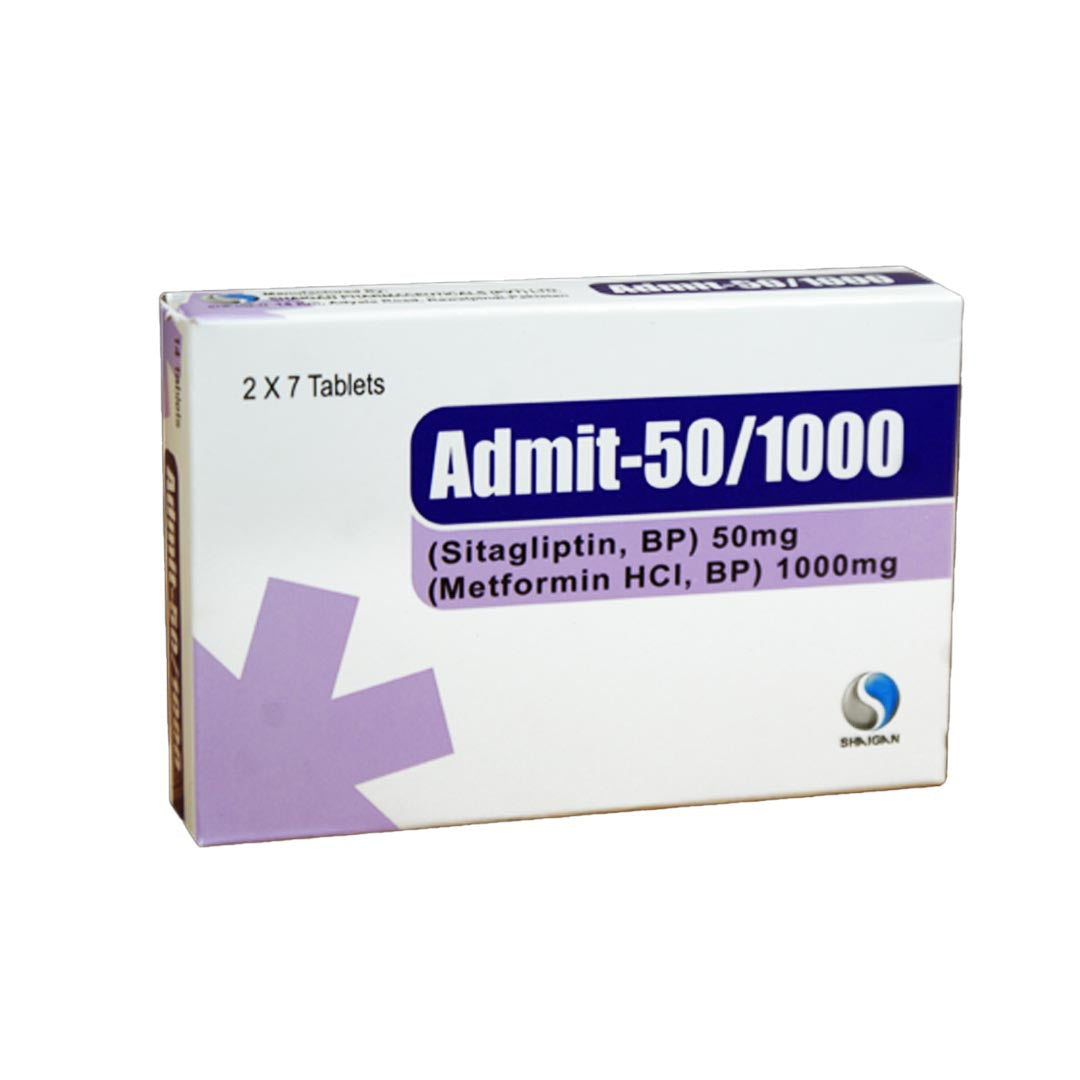 Admit (Sitagliptin/Metformin) 50/1000mg, 14 Ct - Shaigan Pharma