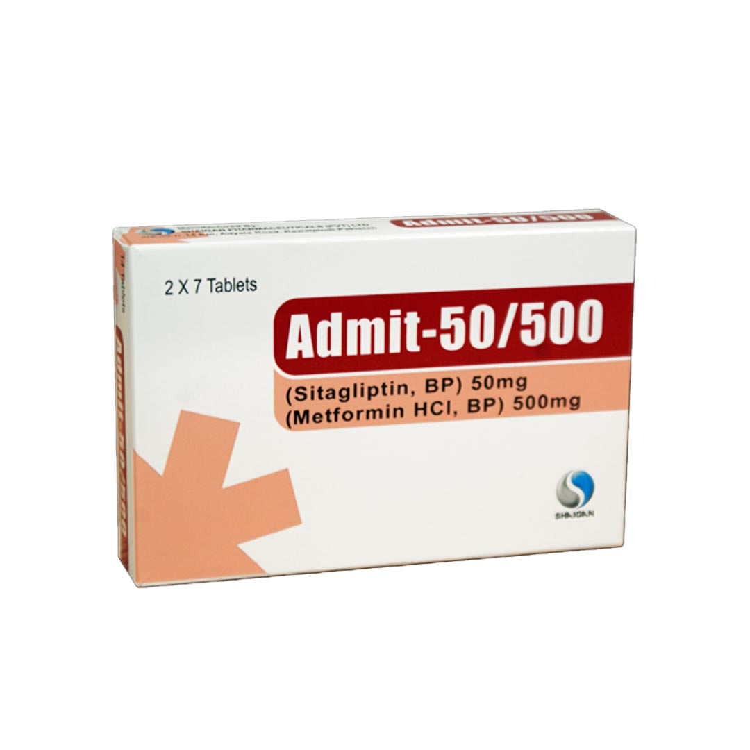 Admit (Sitagliptin/Metformin) 50/500mg, 14 Ct - Shaigan Pharma
