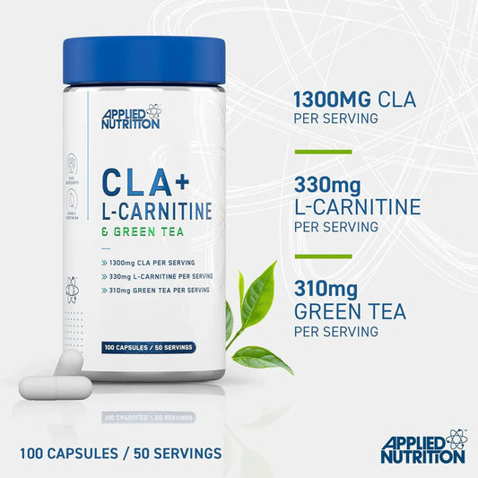 Applied Nutrition CLA + L-Carnitine & Green Tea Capsules, 100 Ct