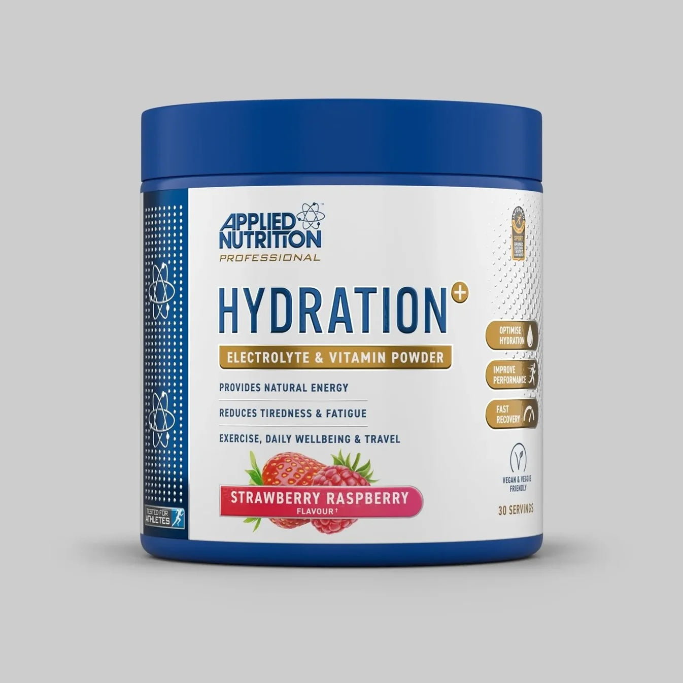 Applied Nutrition Hydration+ Electrolyte & Vitamin Powder Strawberry Raspberry Flavor