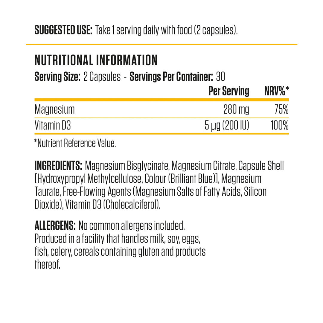 Applied Nutrition Magnesium & Vitamin D3 Capsules, 60 Ct