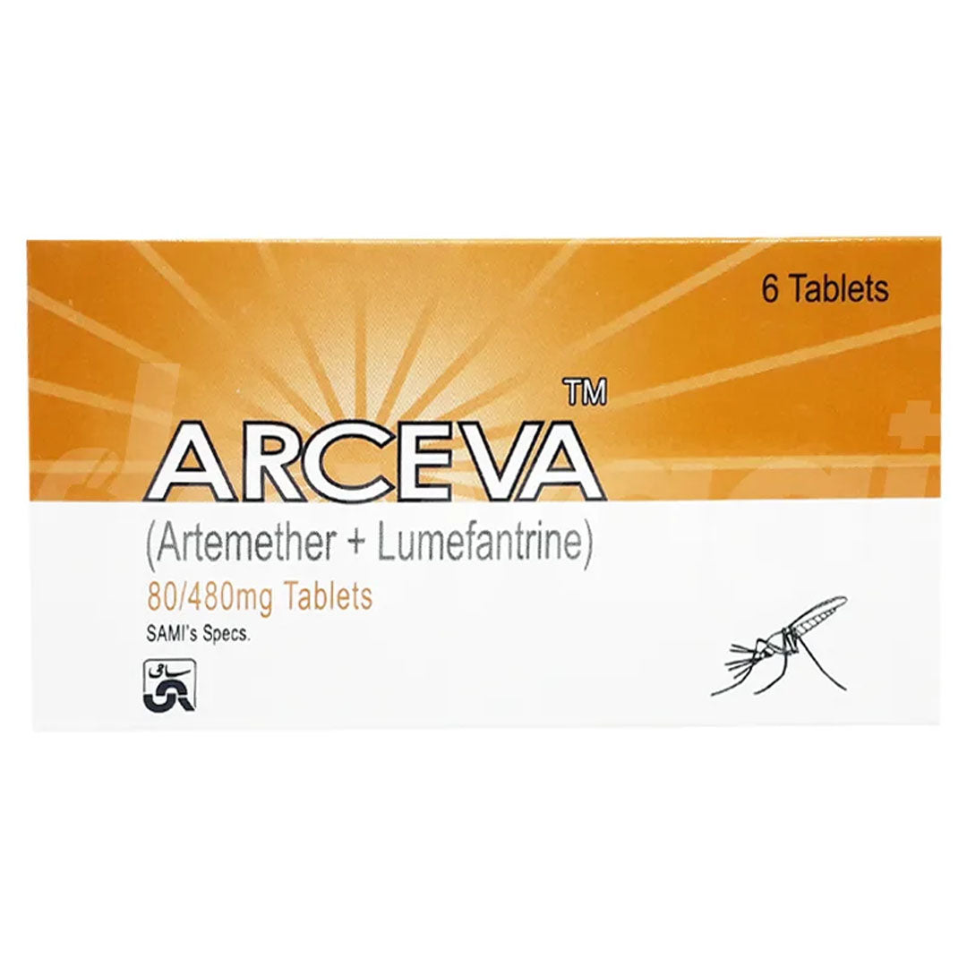 Arceva (Artemether+Lumefantrine) 80/480mg, 6 Ct - Sami Pharma