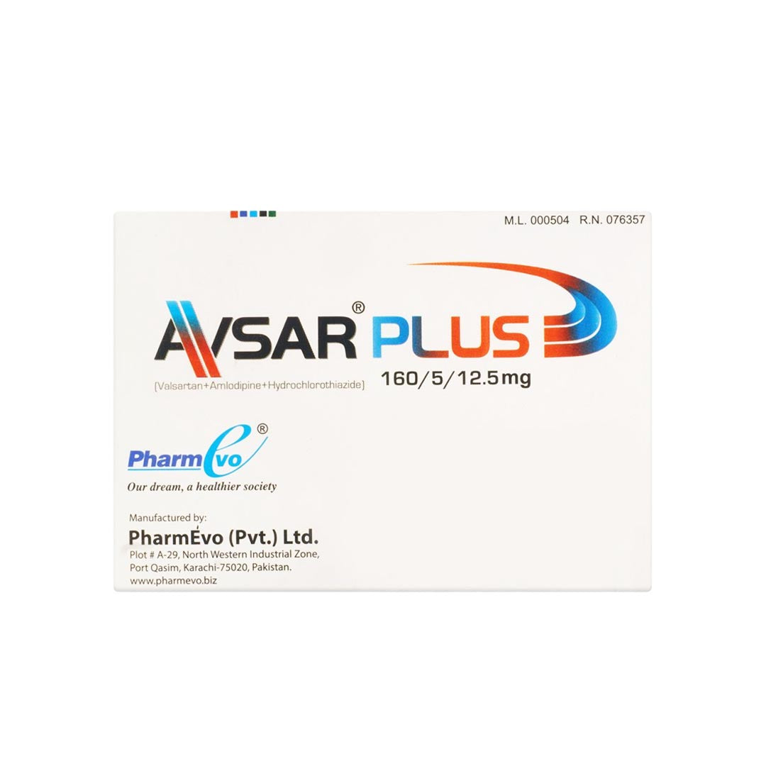 Avsar Plus Tablet 160/5/12.5mg, 28 Ct - PharmEvo