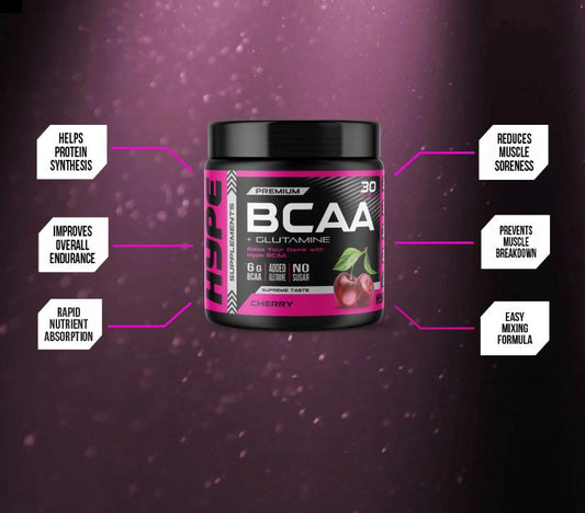 Hype Premium BCAA + Glutamine (Cherry), 300g