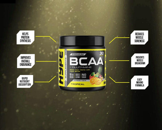 Hype Premium BCAA + Glutamine (Tropical), 300g