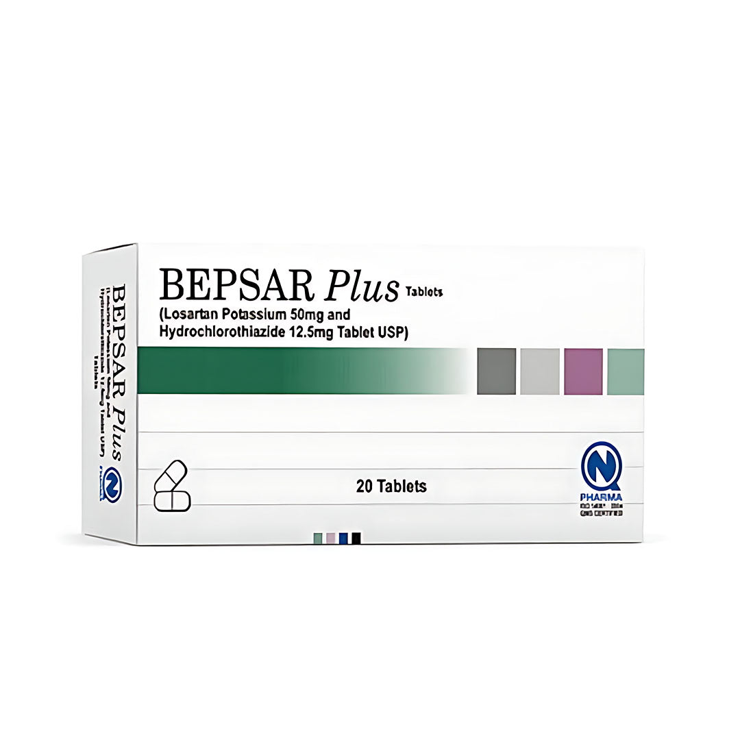 Bepsar Plus (Losartan & Hydrochlorothiazide) 50 mg + 12.5 mg, 20 Ct - Nabiqasim