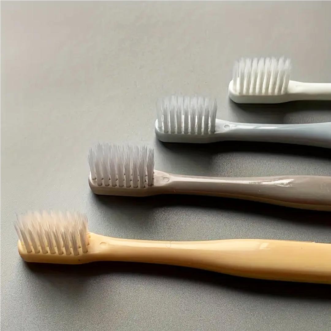 Macaron Soft Microfiber Bristle Toothbrush, 4 Ct