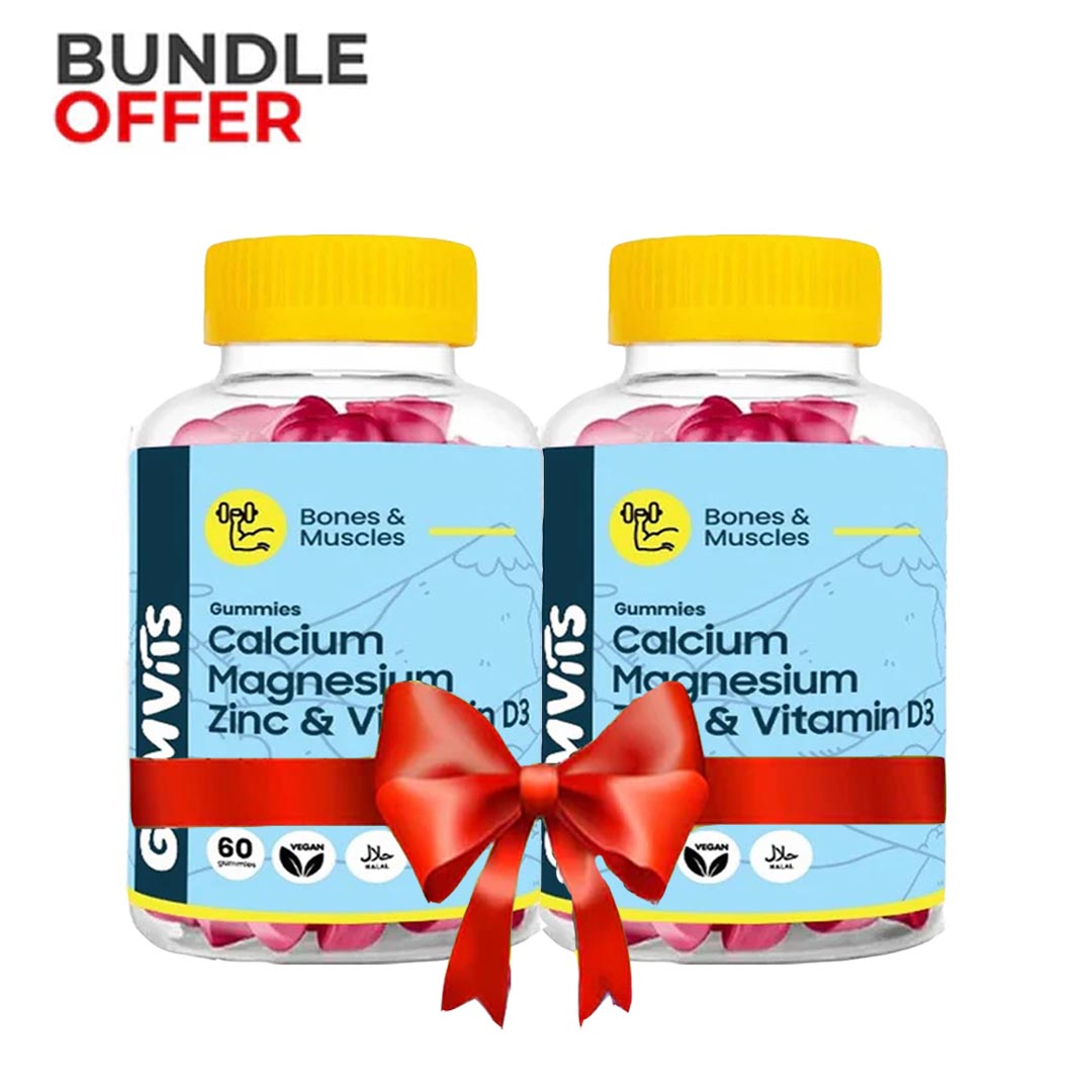 Gumvits Calcium Magnesium Zinc & Vitamin D3 Gummies, 60 Ct