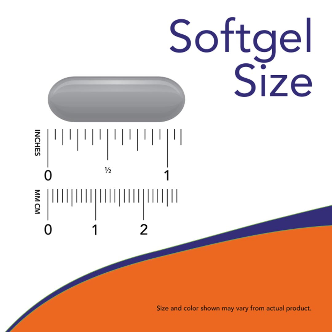 NOW Caprylic Acid 600mg Softgel Size