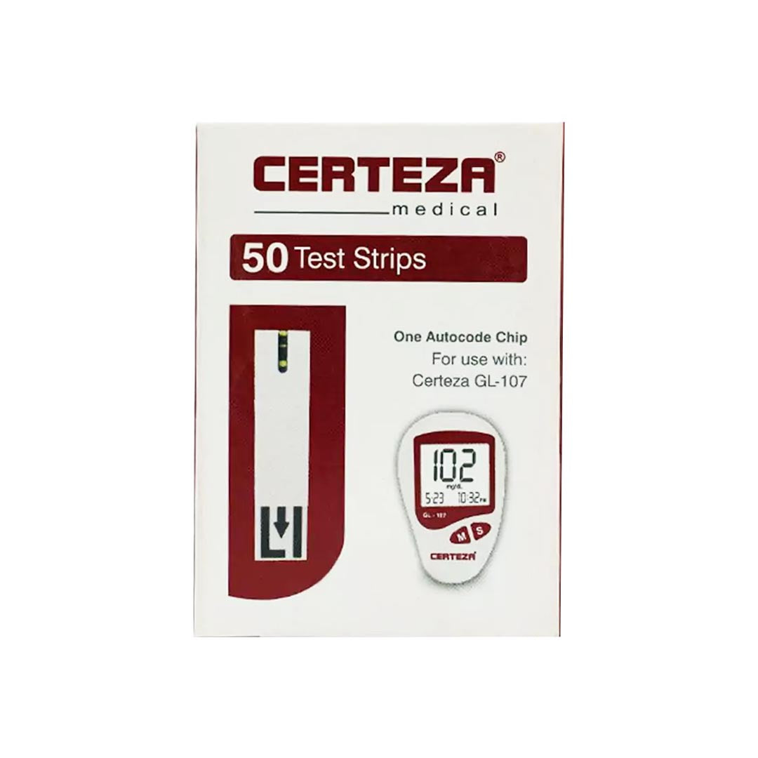 Certeza Blood Glucose Strips For GL-107, 50 Ct