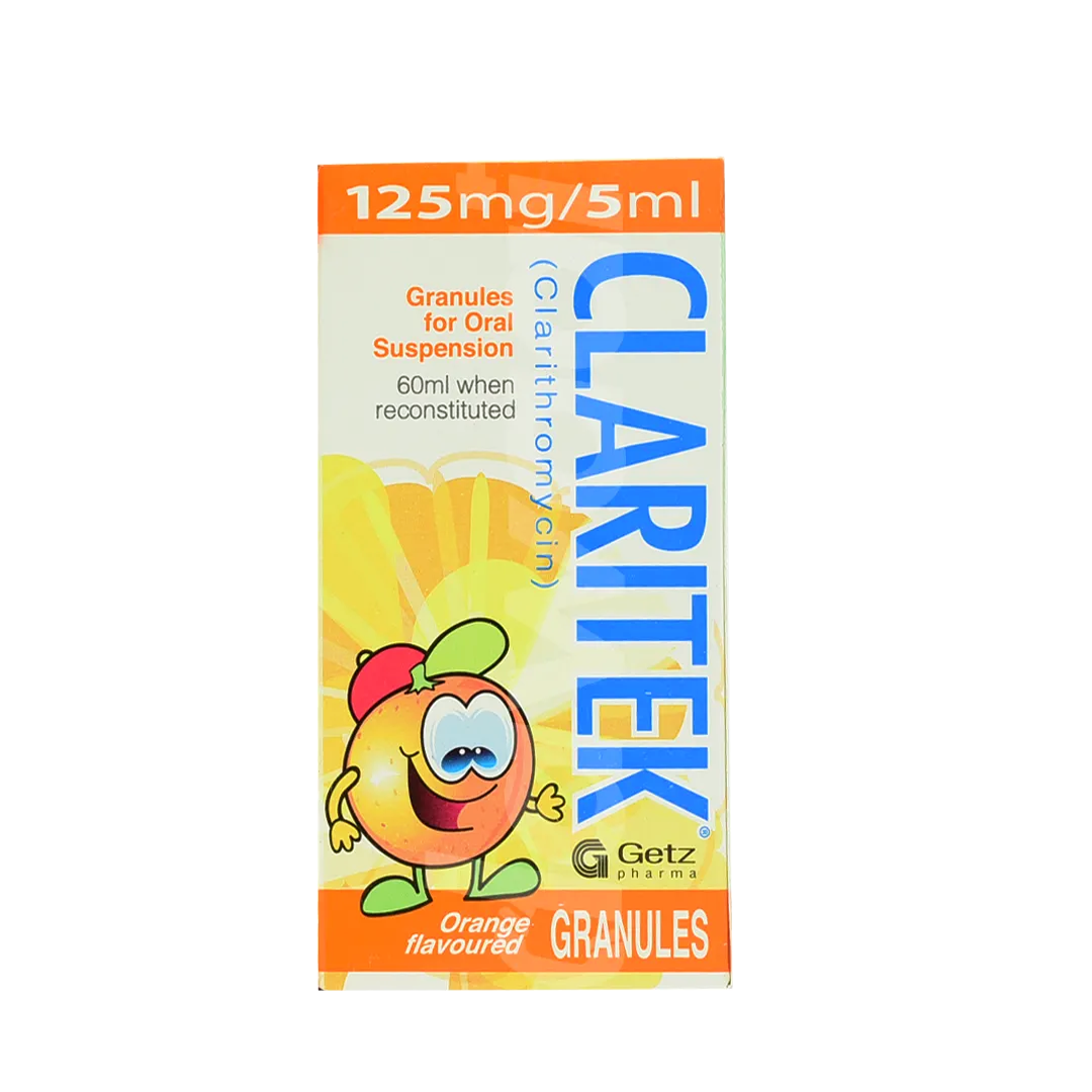 Claritek Oral Suspension 125mg/5ml - Getz Pharma