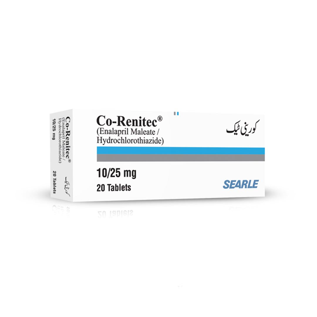 Co-Renitec (Enalapril/Hydrochlorothiazide) 10/25mg, 20 Ct - Searle