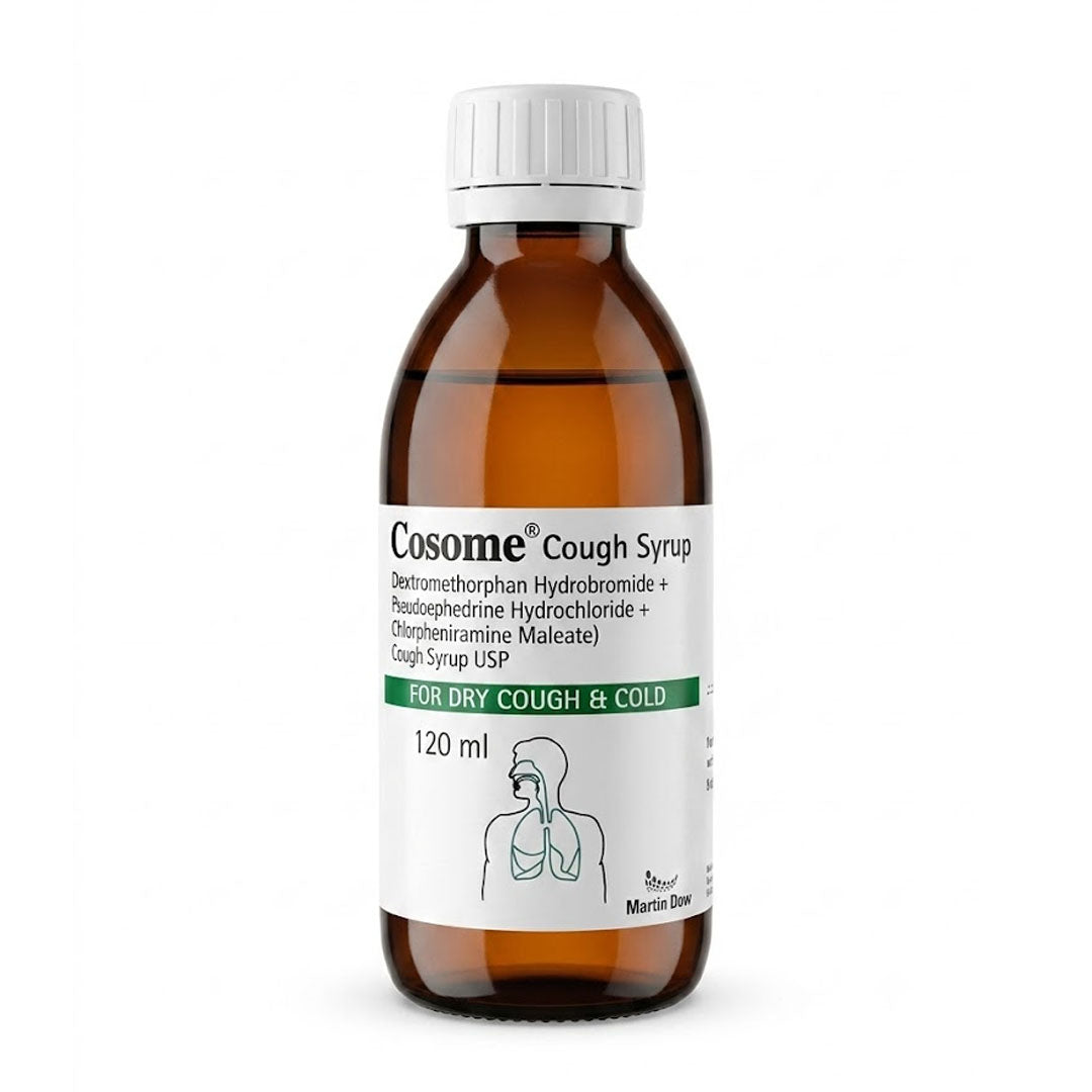 Cosome Syrup for Dry Cough & Cold, 120 ml - Martin Dow