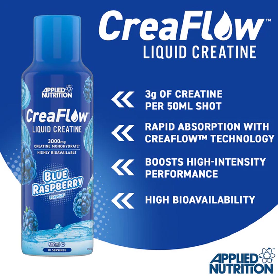 Applied Nutrition CreaFlow Pure Liquid Creatine 3000mg (Blue Raspberry), 500ml