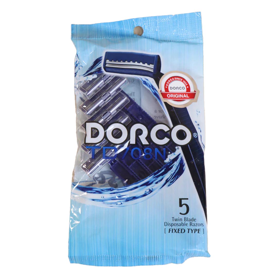 Dorco Twin Blade Disposable Razor for Men, 5 Ct