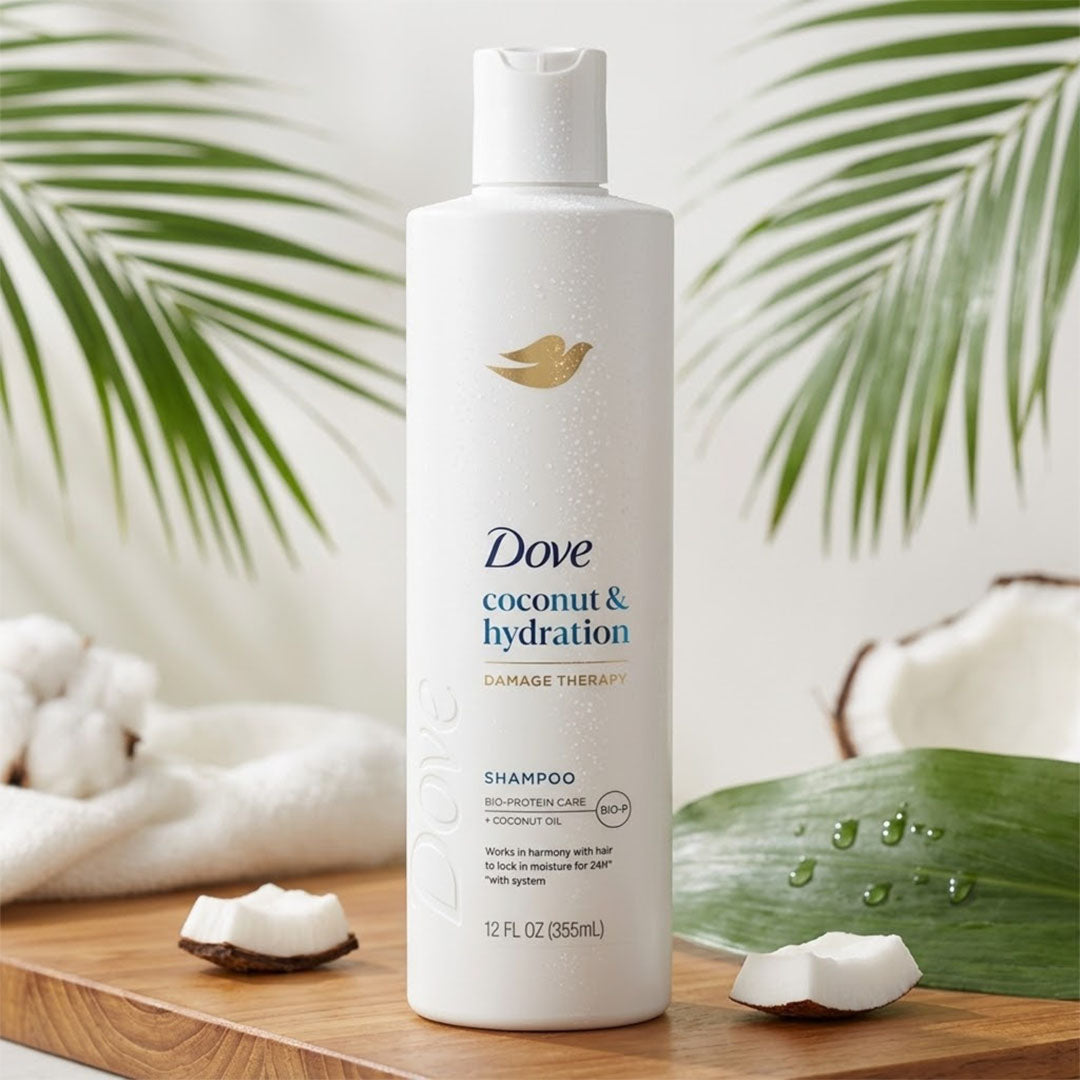 Dove Coconut & Hydration Damage Therapy Shampoo, 355 ml