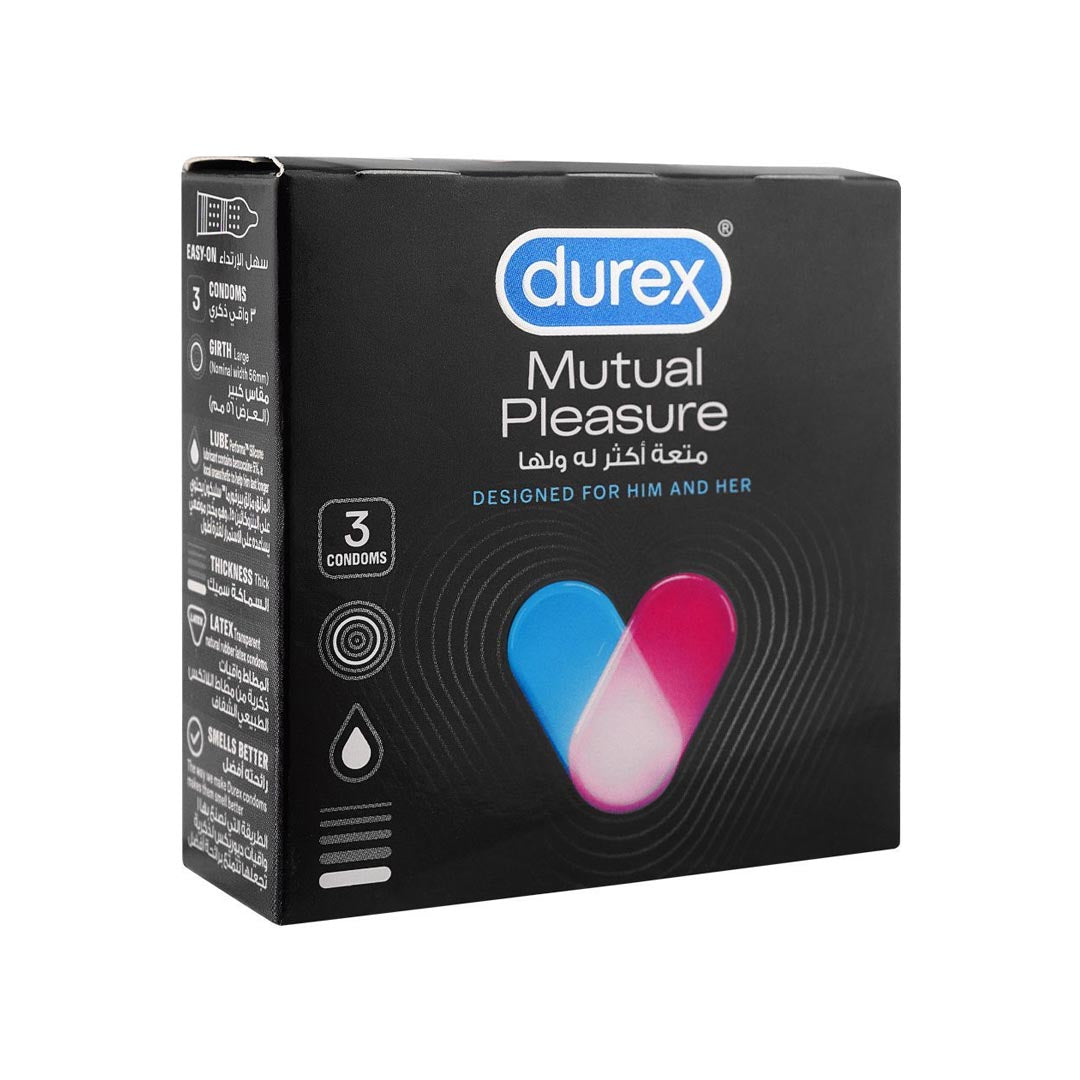 Durex Mutual Pleasure Condoms, 3 Ct