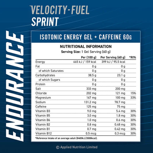 Applied Nutrition Endurance Sprint Isotonic Energy Gel + Caffeine (Tropical), 60g