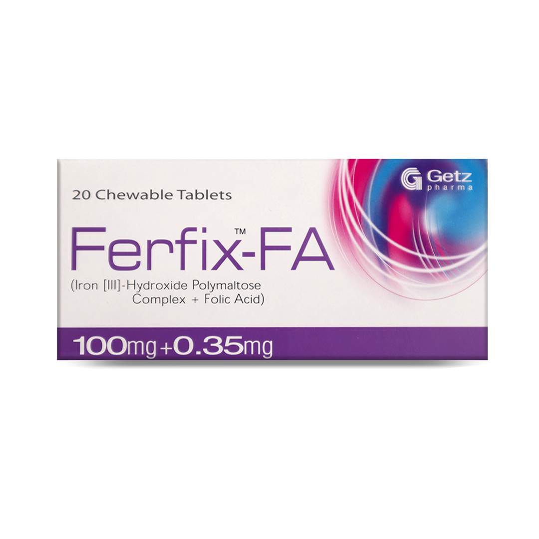 Ferfix-FA Tablet 100mg+0.35mg, 20 Ct - Getz Pharma