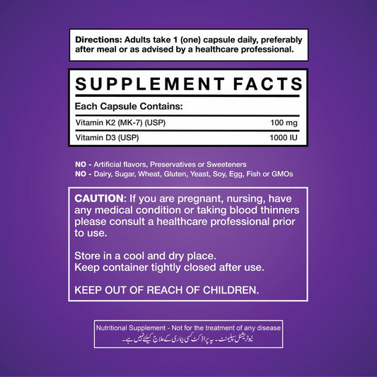 Get Alyve Vitamin K2+D3 Supplement Facts