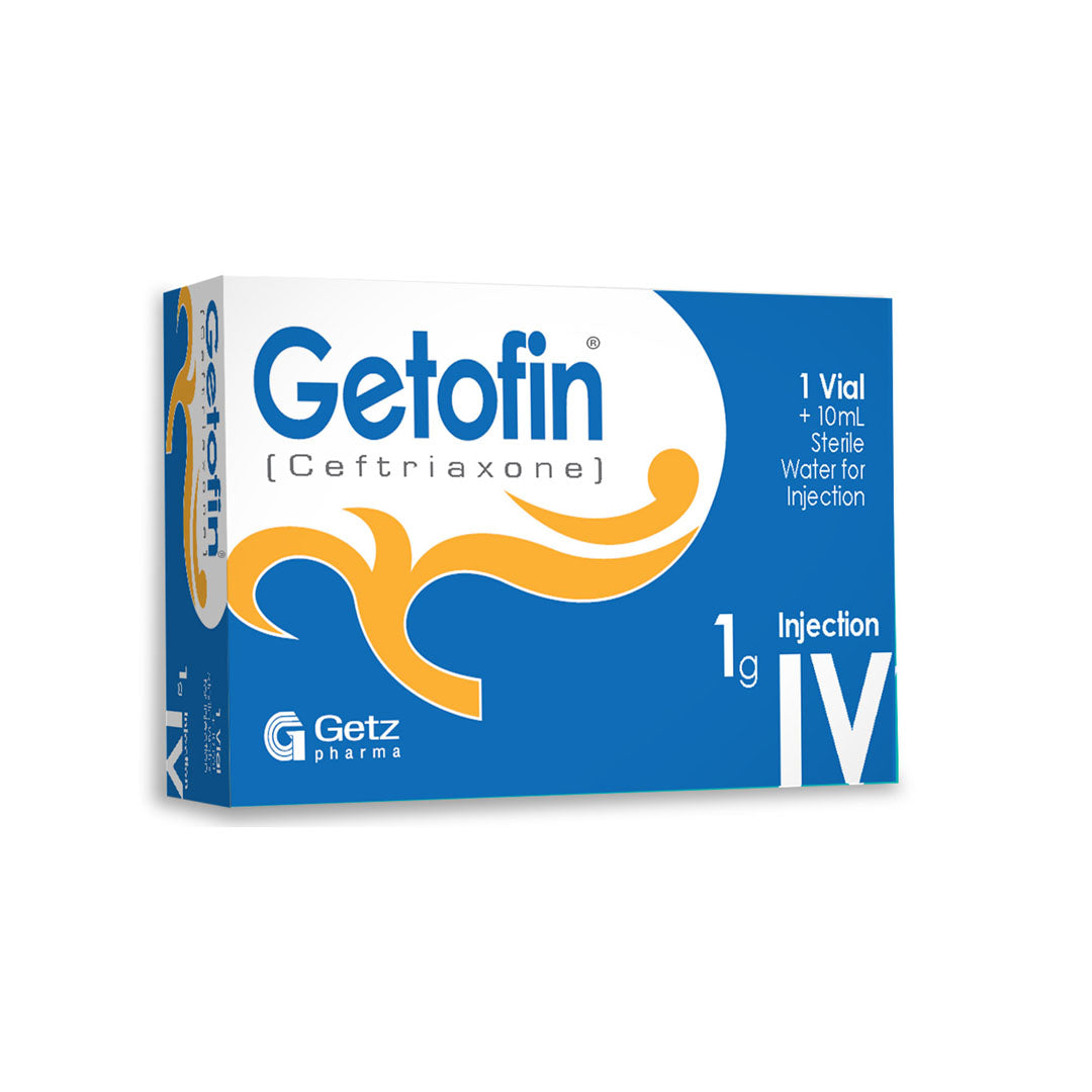 Getofin (Ceftriaxone) 1g IV Injection - Getz Pharma