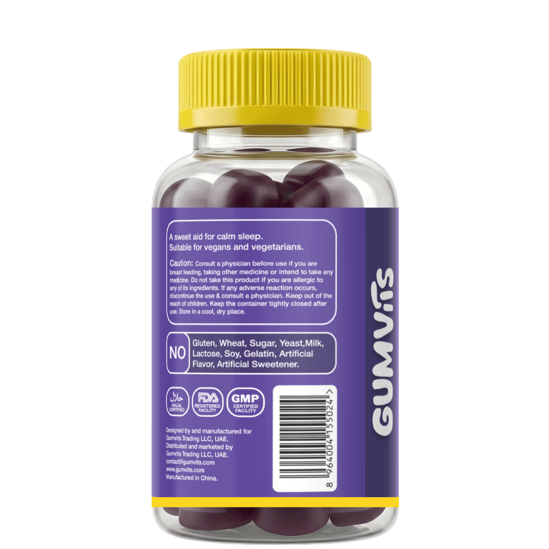 Gumvits Melatonin 10mg Gummies Back Label