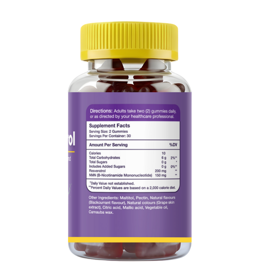 Gumvits NMN & Resveratrol Gummies Supplement Facts