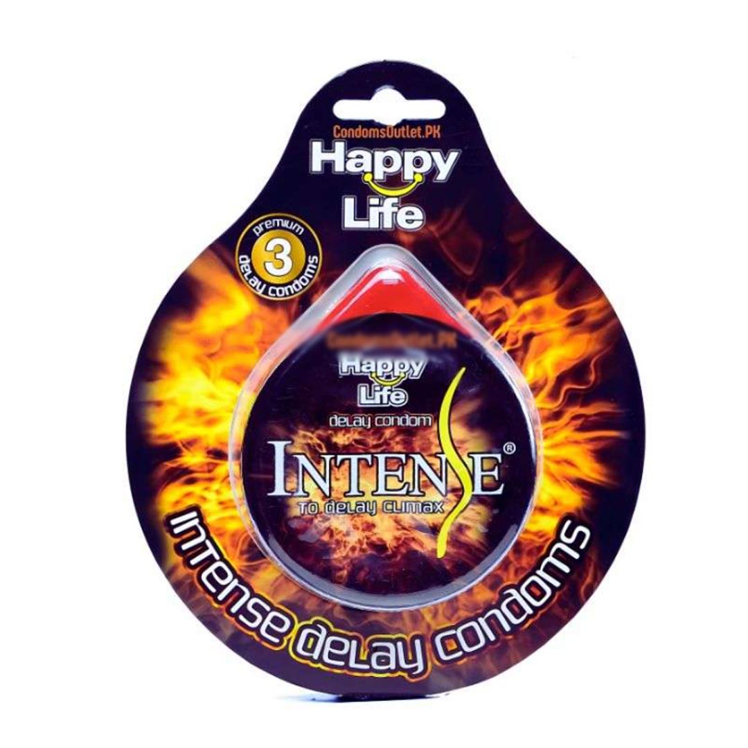 Happy Life Intense Delay Condoms, 3 Ct
