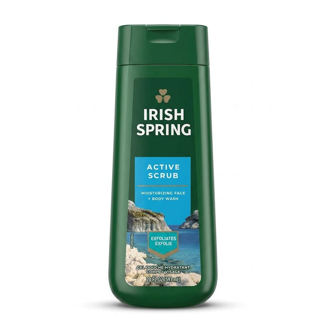 Irish Spring Active Scrub Moisturizing Face + Body Wash, 591 ml