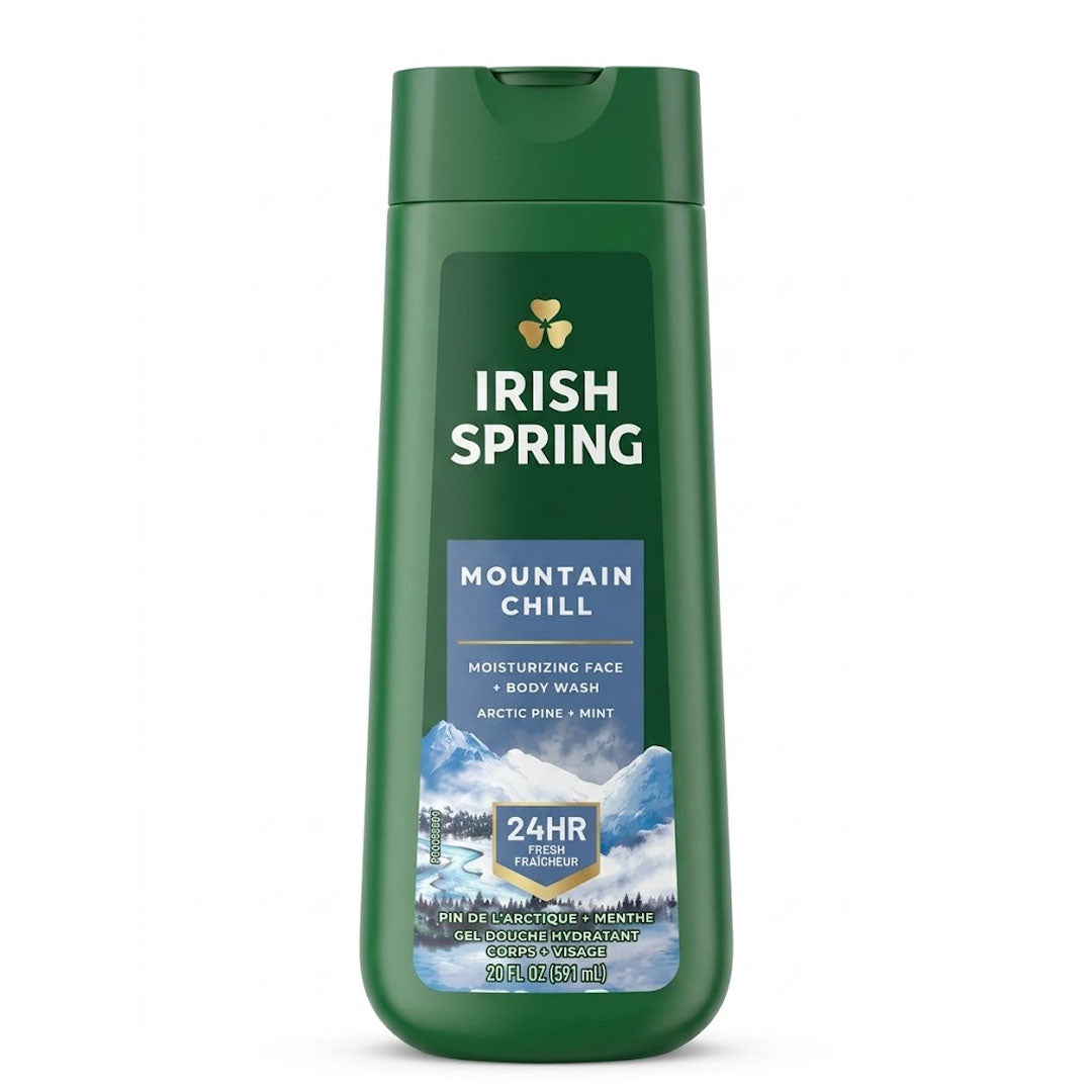 Irish Spring Mountain Chill Moisturizing Face + Body Wash, 591 ml