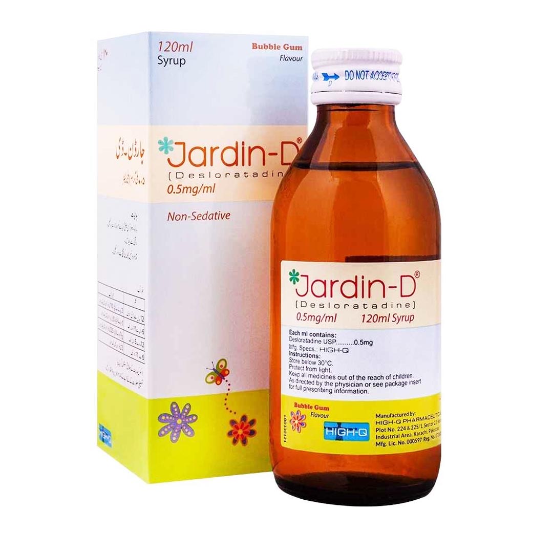 Jardin-D (Desloratadine) Syrup 0.5mg, 120ml - High-Q Pharma