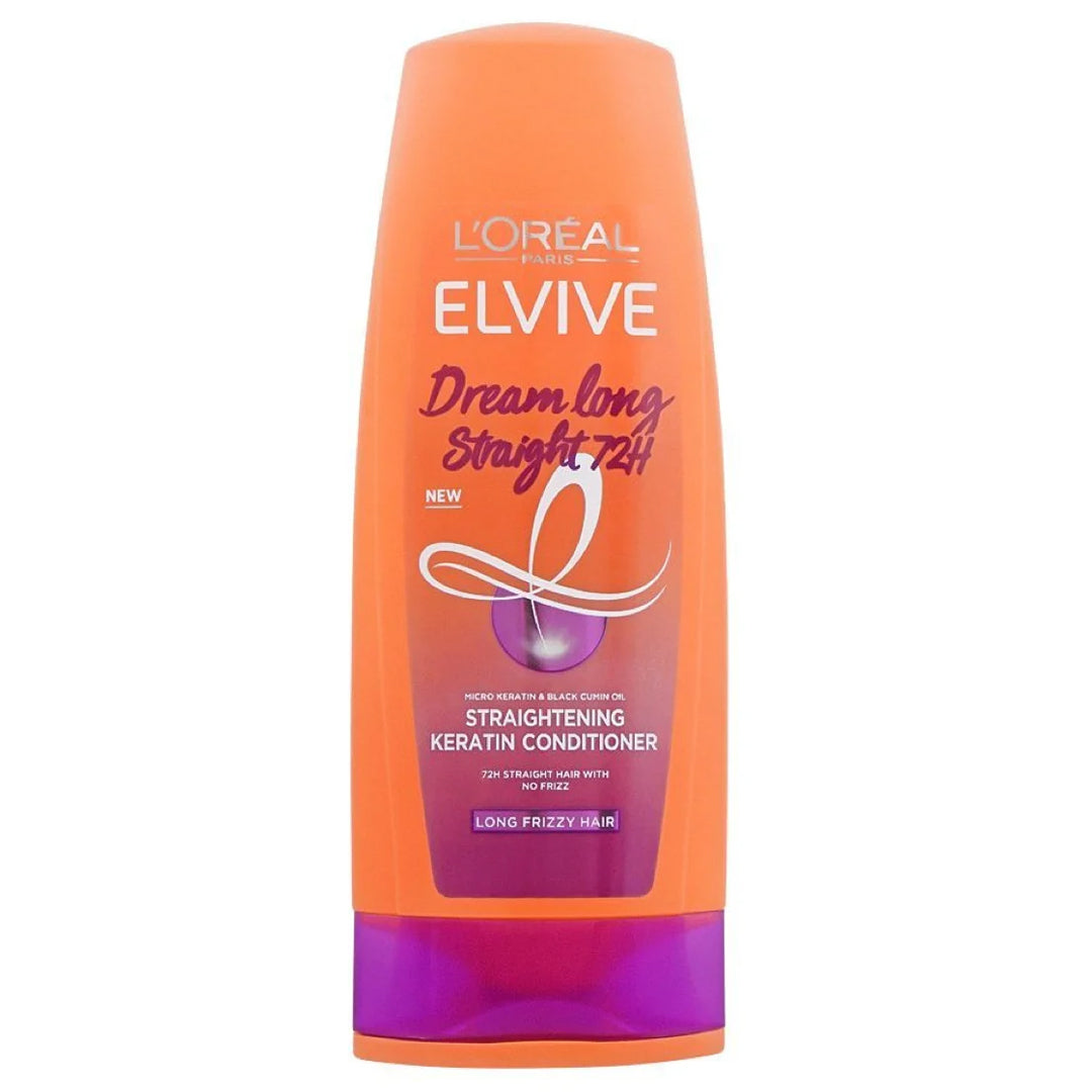 L'Oreal Paris Elvive Dream Long Straightening Keratin Conditioner Long Frizzy Hair, 175 ml