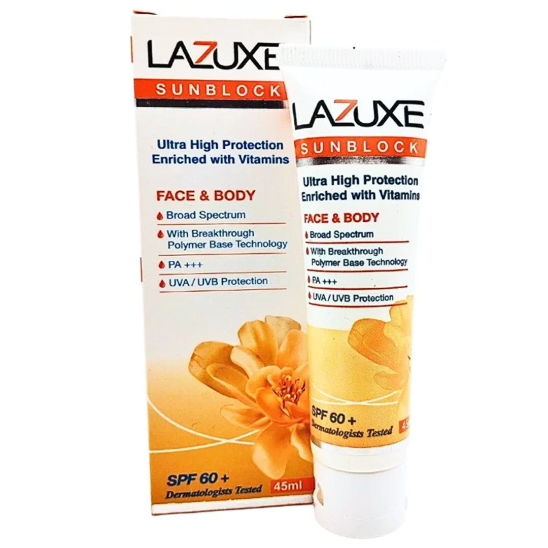 Lazuxe Sun Block SPF 60+, 45ml - Safrin
