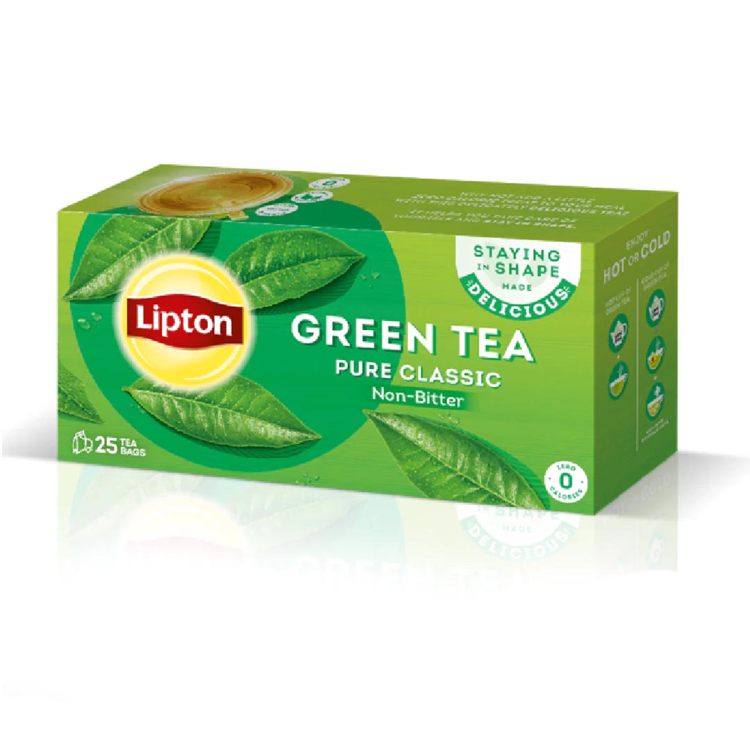 Lipton Green Tea Pure Classic (Non-Bitter) Tea Bags, 25 Ct