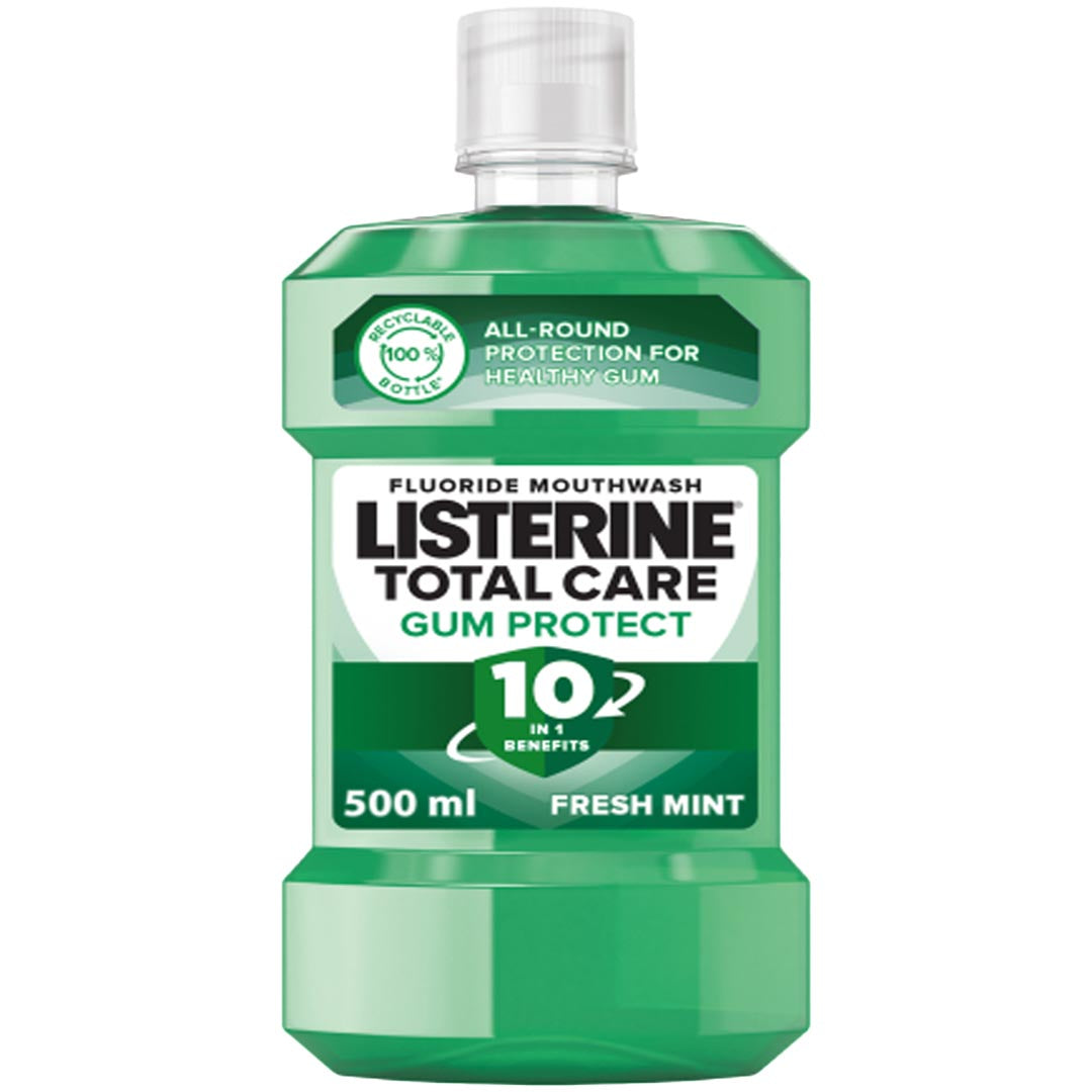Listerine Total Care Gum Protect 10 in 1 Mouthwash Fresh Mint, 500ml