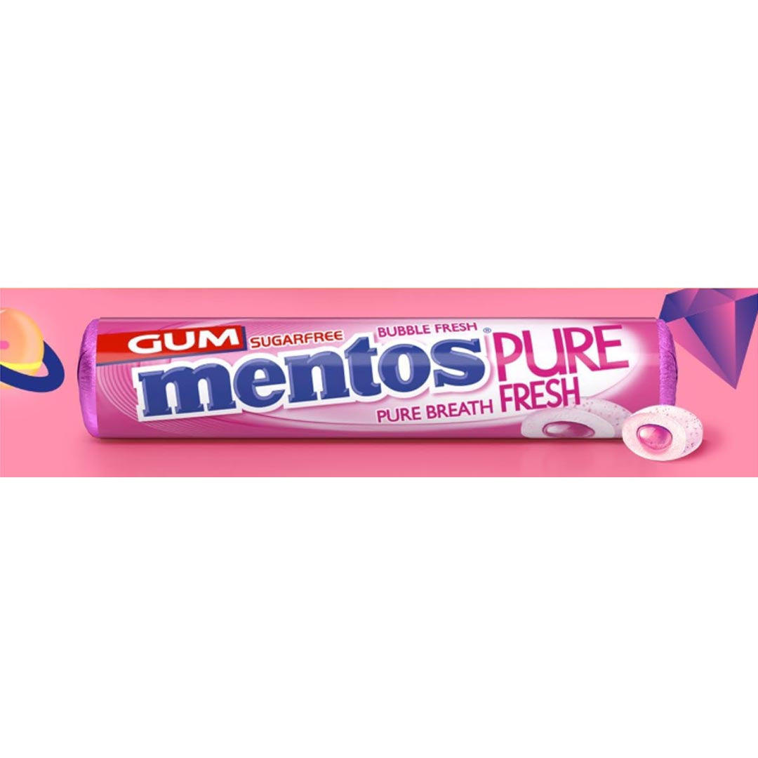 Mentos Pure Fresh Bubble Fresh Chewing Gum, 9 Ct