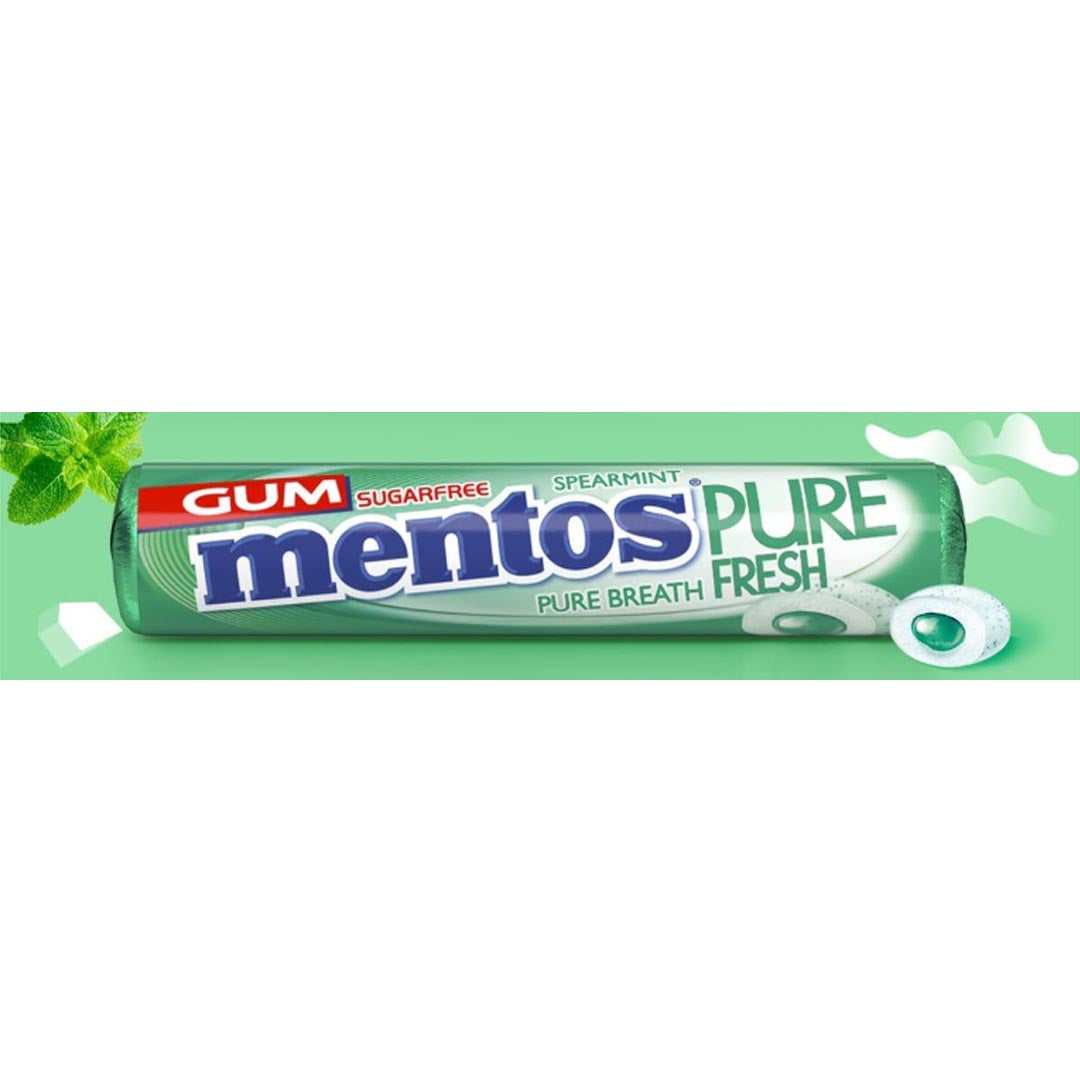 Mentos Pure Fresh Spearmint Chewing Gum, 9 Ct