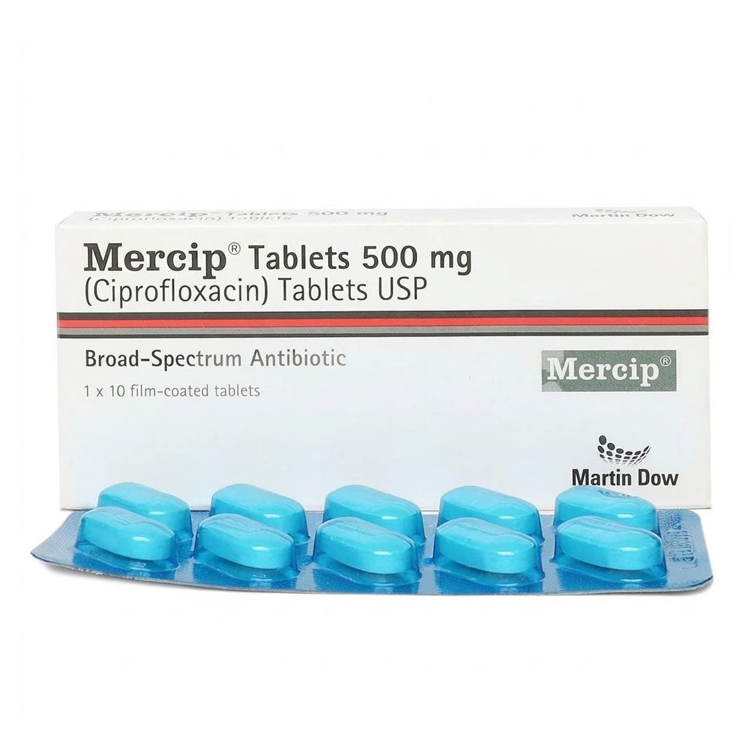 Mercip (Ciprofloxacin) Tablets, 10 Ct - Martin Dow