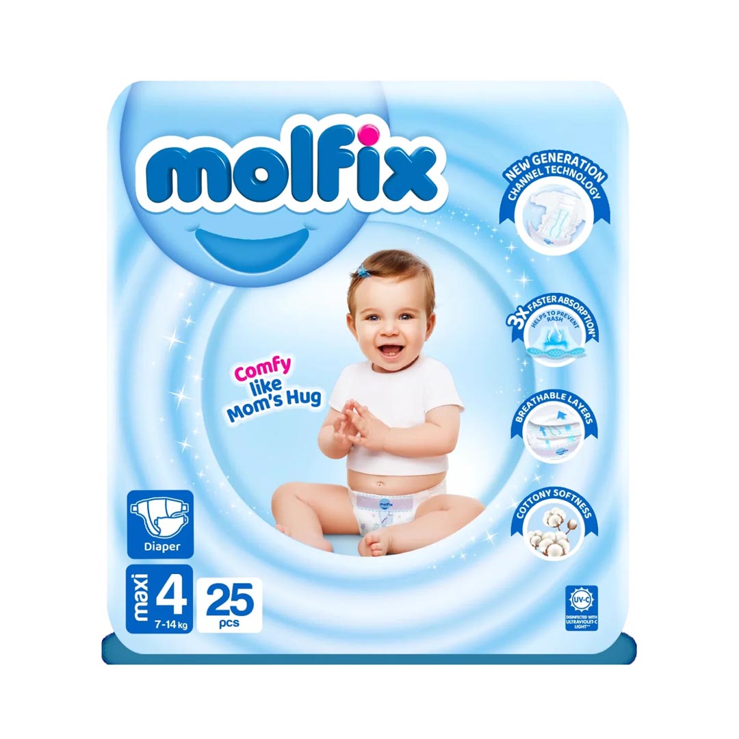 Molfix Diapers Size 4 (Maxi), 25 Ct