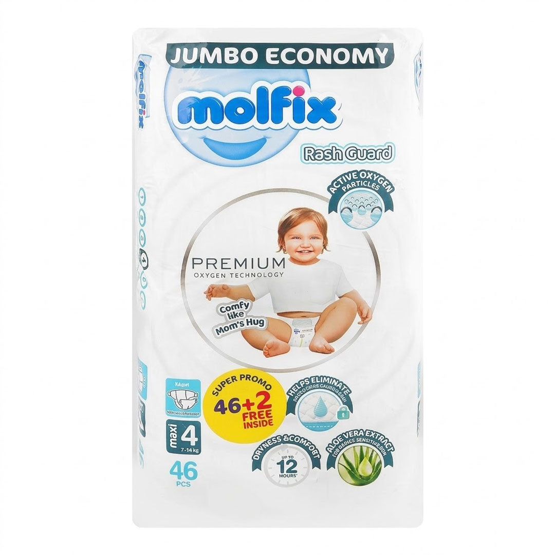 Molfix Rash Guard Premium Diapers Size 4, 46 Ct