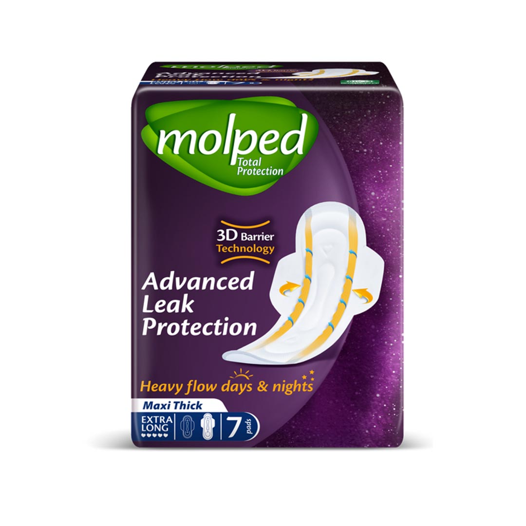 Molped Advanced Leak Protection 3D Barrier Maxi Thick (Extra Long), 7 Ct