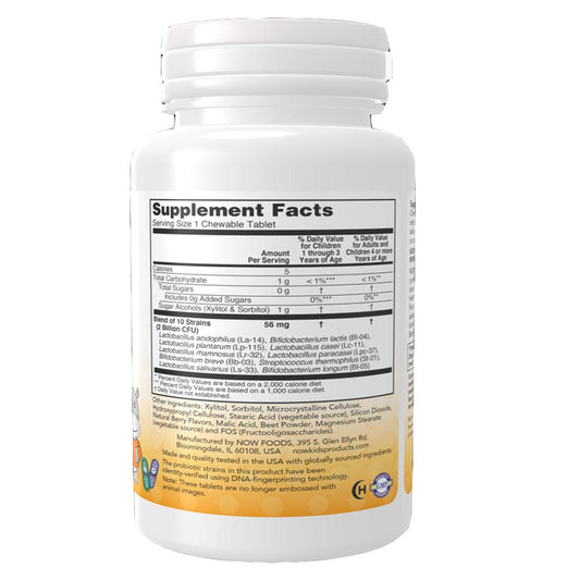 NOW Berry Dophilus Kids Chewables Probiotic