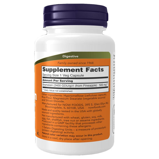 NOW Bromelain Supplement Facts