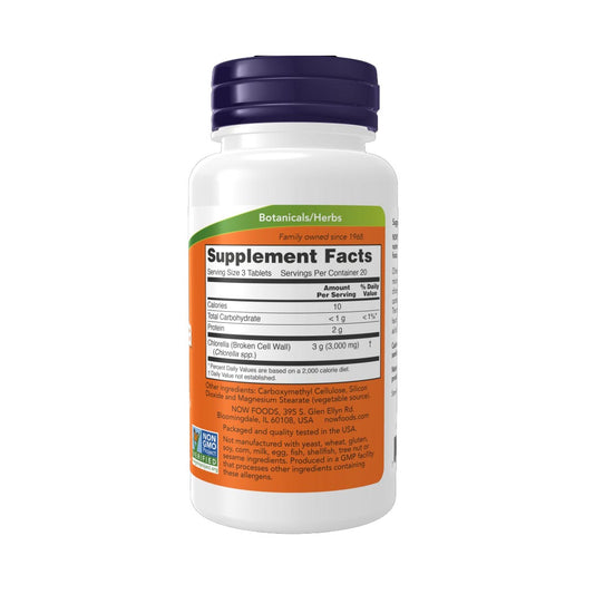 NOW Chlorella 1000mg Supplement Facts