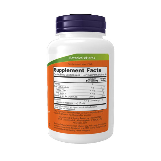 NOW Cranberry Capsules 700mg Supplement Facts